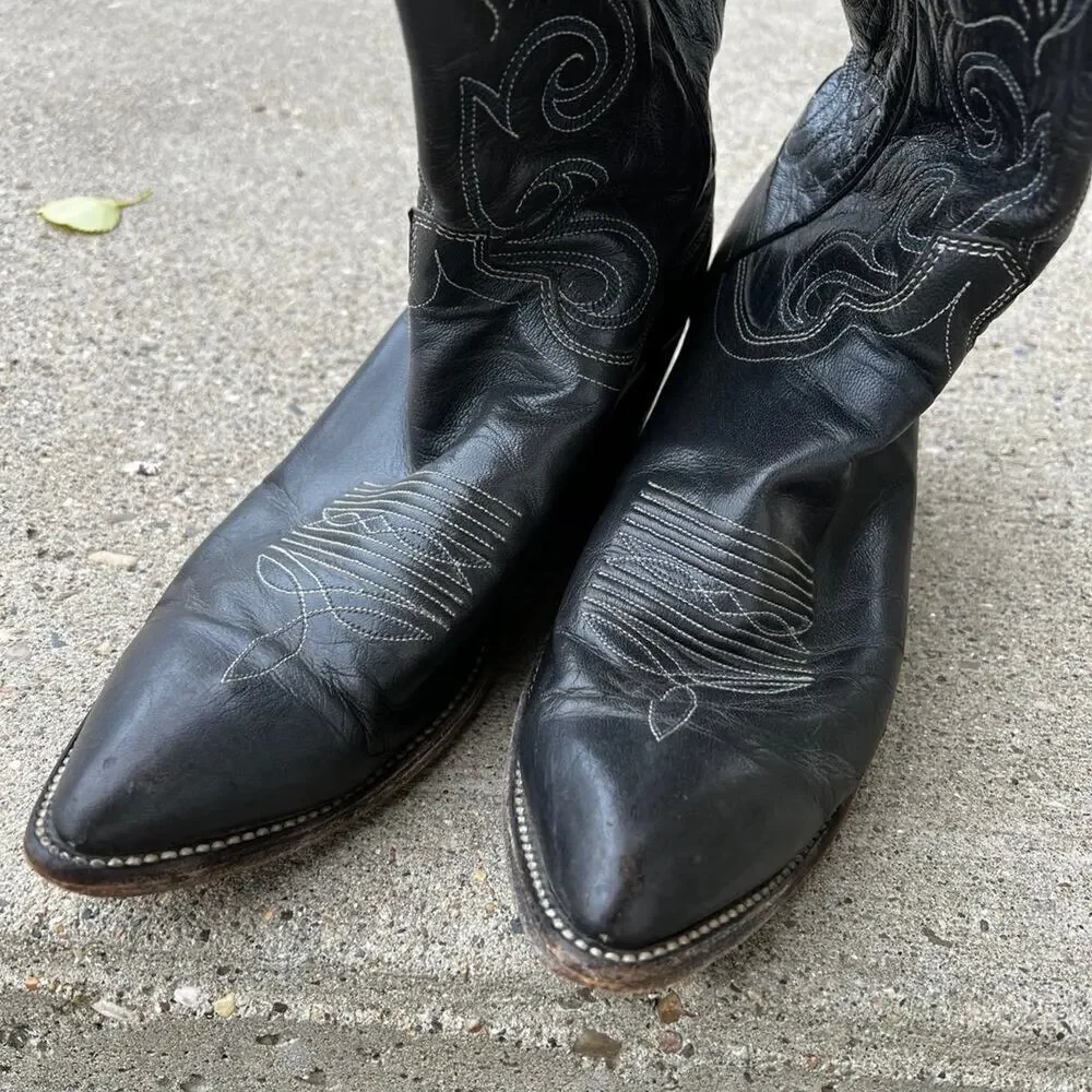 Dan Post Gray CowboyBoots, Ranch Work Rodeo, Men's size 10D